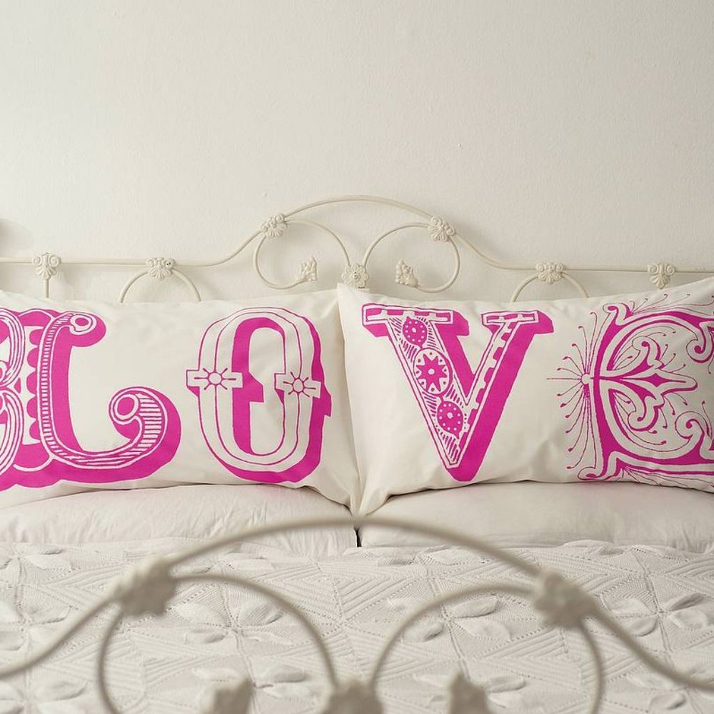 Lush Designs London "LOVE" Pillowcase Set